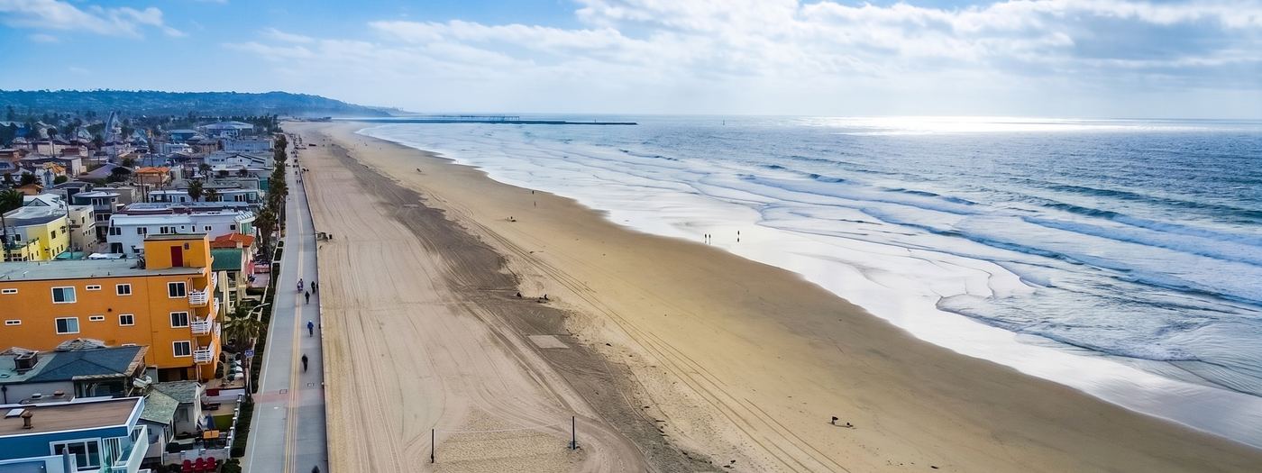 Golden hour over Mission Beach, San Diego